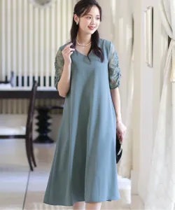 Кружевное платье со сборками для свадеб, вечеринок и особых случаев Pourvous, цвет Blue Gray