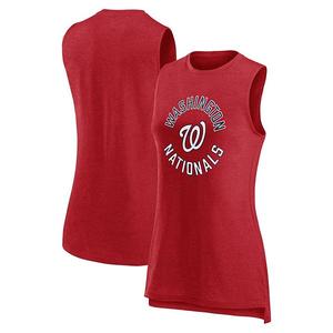 Женский топ tank top Fanatics Branded Heather Red Washington Nationals What Goes Around Unbranded