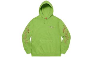 Дракон с эффектом овердай худи Supreme, желто-зеленый