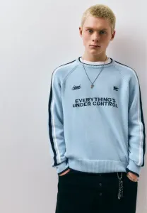 Вышитый полосатый джемпер Pull&Bear, Light Blue