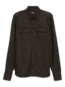 Рубашка с карманами Kiton, коричневый