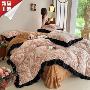 LUOLAI HOME Комплект постельного белья 4 предмета, 180 см, пододеяльник 200x230 см, цвет Huaying