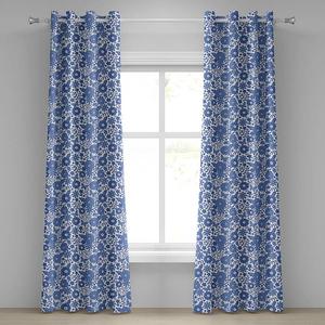 Штора Abakuhaus Holland 2er-Set, полиэстер - белый / синий - высота: 245 см