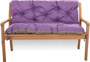 Подушка для садовой скамейки 120×60×50 см Фиолетовая - удобная подушка для сиденья и спинки для садовой скамейки, террасы и зоны отдыха на открытом воздухе
