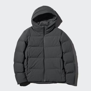 Пуховая куртка Uniqlo с капюшоном, 08 темно-серый