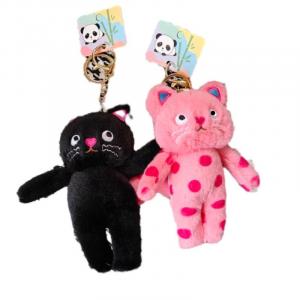 Cute Polka Dot Kitten Backpack Charm Dolls Plush Pendant 16cm High 77 SEVEN DREAM