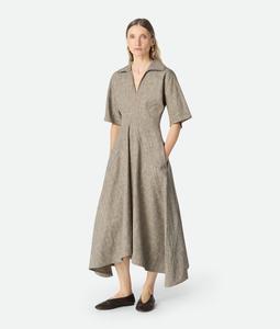 Fleck viscose dress BOTTEGA VENETA, сахара мел/мульти