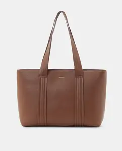 Сумка-шоппер с прострочкой Tintoretto, коричневый