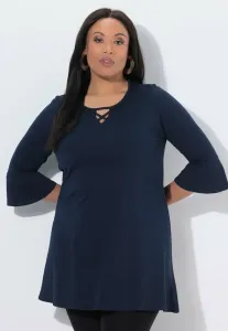 Топ с длинными рукавами и расклешенными бретелями Ulla Popken, Marine