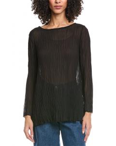 Шелковая туника с вырезом-лодочкой от Эйлин Фишер Eileen Fisher, черный