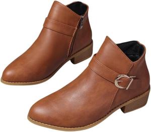 Элегантный стиль, модные короткие женские сапоги больших размеров с мягкой подошвой Clolinde, Brown