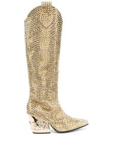 Philipp Plein сапоги Strass CowBoy, золотистый