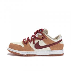 Nike Кроссовки для скейтбординга Dunk SB Low Top унисекс коричневые, красные, белые