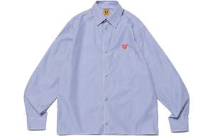 Футболка с длинными рукавами и кнопками HUMAN MADE, синяя