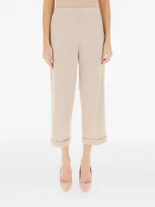 Брюки с манжетами из ткани "ёлочка" Liviana Conti, бежевый