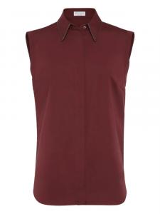 Поплиновая рубашка без рукавов Brunello Cucinelli, красный