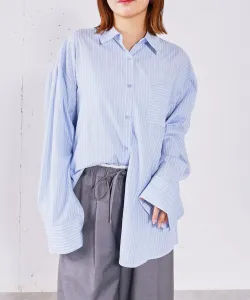 Полосатая рубашка средней длины Archives, цвет Blue