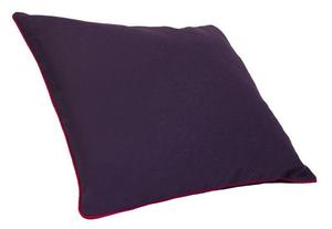 Чехол на подушку Lilly имитация льна с кантом 50х50 фиолетовый / кант розовый Haus und Deko