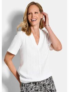 GOLDNER Короткий размер: трикотажная футболка, деловая футболка с эффектом потертости, белого цвета