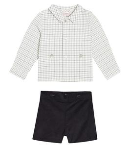 Комплект из хлопковой рубашки и шорт Baby Arlo La Coqueta, Navy Check