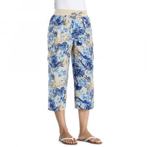 Женщина в женских брюках-капри трансформируемой длины больших размеров Woman Within, цвет Natural Khaki Tropical