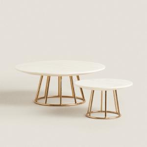 Подсвечник Zara Home Marble And Metal Tealight, белый/кремовый