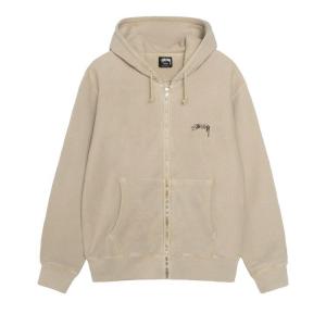 Худи Stussy Pigment Dyed Buana Zip Hoodie Khaki, желто-коричневый