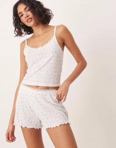 Шорты с ажурным принтом в мелкий цветочный узор Urban Threads