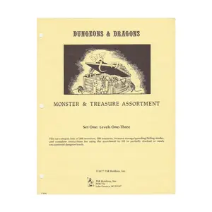 Monster & Treasure Assortment Set #1 - Levels 1-3 (1st Printing, Lizard Logo), Basic Dungeons & Dragons (Original Edition) - Sourcebooks & Accessories, мягкая обложка
