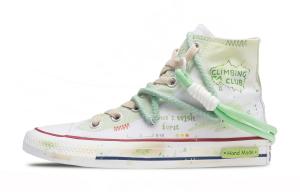 Converse Chuck Taylor All Star Oasis, Foot Tip Artistry высокие кроссовки из ткани Unisex белый зеленый