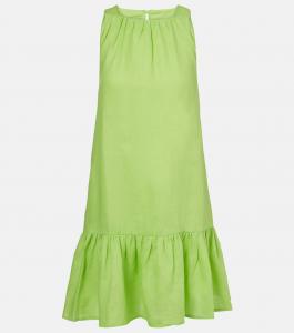 Мини-платье из льна Adana Asceno, Citrus Green
