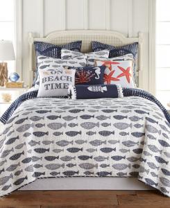 Комплект постельного белья Bakio Coastal Escape, двусторонний, 3 предмета, размер Full/Queen Levtex, Indigo