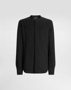 Рубашка Martini из шелкового жаккарда с логотипом DOLCE & GABBANA, черный