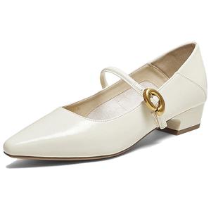 Туфли Мэри Джейн на массивном каблуке для женщин BASTO, Beige