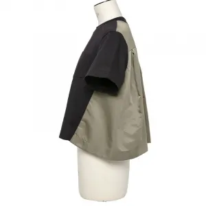 Футболка с панелями Sacai, marine синий taupe