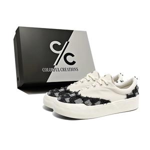 Износостойкие, легкие, дышащие и нескользящие. Низкие кроссовки для скейтбординга унисекс Colorful Creations, Black