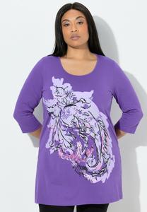 Топ Ulla Popken A-LINIE RUNDHALS 3/4, Purple