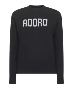 Черный свитер с надписью "adoro". Mc2 Saint Barth, черный