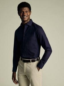 Свободная хлопковая льняная рубашка Charles Tyrwhitt, Ink Blue