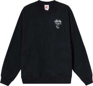 Толстовка Nike x Stussy NRG ZR Crew Fleece 'Black', черный