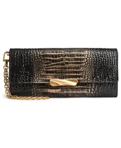 Женский кошелек Amagansett из металлизированной крокодиловой кожи Donna Karan New York, Black/Gold