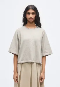 Классическая футболка с круглым вырезом 2/4 Only Petite, Beige Melange