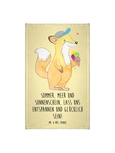 Mr. & Mrs. Panda Летнее полотенце для пляжа, приморского стиля, с надписью пастельно-желтого цвета