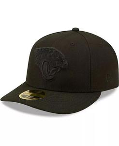 Мужская черная приталенная шляпа Jacksonville Jaguar Black on Black Low Profile 59FIFTY II New Era, черный