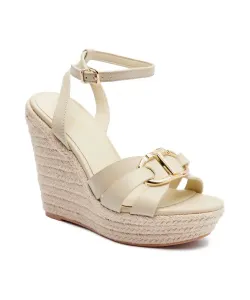 Кожаные сандалии Twin-Set, бежевый