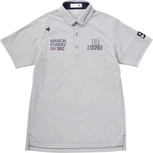 Мужская классическая однотонная рубашка с коротким рукавом для гольфа Le Coq Sportif Golf Golfwear, серый