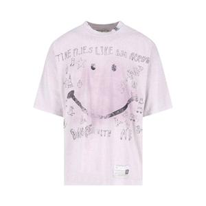 Футболка Maison Mihara Yasuhiro Bleached T-Shirt 'Pink', розовый