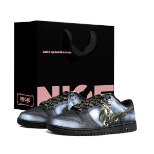 Nike Кроссовки для скейтбординга Dunk с амортизацией, износостойкие, легкие, низкие, мужские, черные