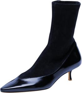 Женские ботильоны FOWT с заостренным носком и невысоким каблуком типа «кикушка», короткие ботинки с боковой молнией, стильная обувь для осени и зимы, размеры 4-16 US, Navy