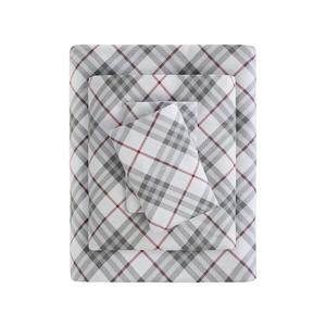 Комплект постельного белья True North от Sleep Philosophy Cosy из хлопковой фланели, цвет Gray Plaid